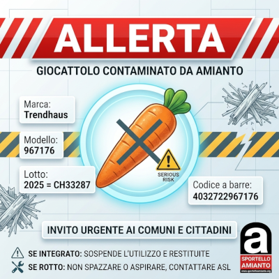 Allerta giocattolo contaminato da amianto